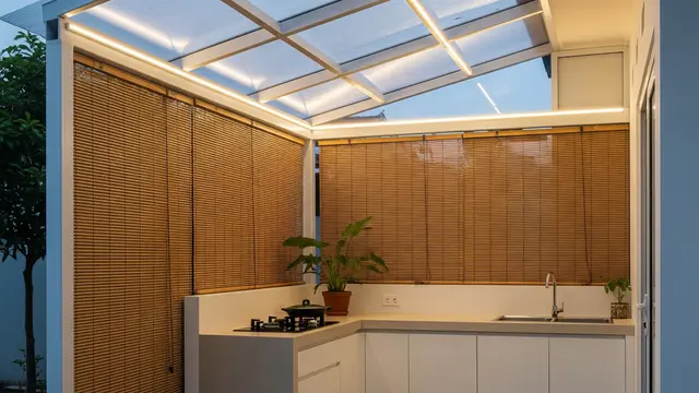 Model Dapur Minimalis Baja Ringan Semi Terbuka