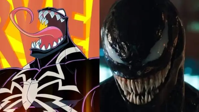 Perbandingan Venom versi komik dan film. (Cr: Marvel)
