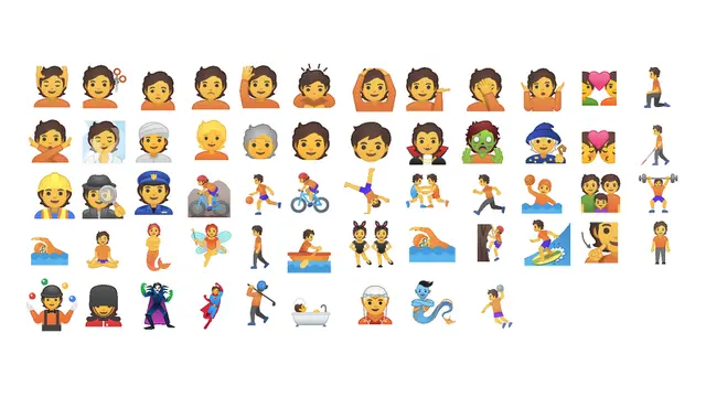 Google rilis 53 emoji gender 'ambigu', tidak representasikan pria atau wanita. Sumber: Gizmodo