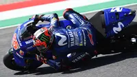 Pembalap Movistar Yamaha, Maverick Vinales, hanya finis di posisi kedelapan pada MotoGP Italia di Sirkuit Mugello, Minggu (3/6/2018). (Twitter/Yamaha MotoGP)