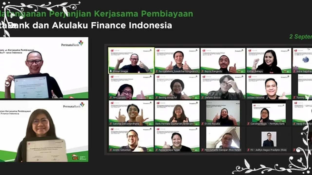 Penandatanganan perjanjian kerja sama pembiayaan Bank Permata dan Akulaku Finance Indonesia (Dok: Bank Permata)