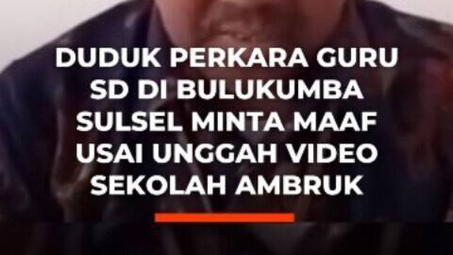 Seorang guru SDN 156 Kalukubodo di Bulukumba, Ahmad Firman DM, viral setelah mengunggah video atap kelas ambruk yang ia sebut nyaris menimpa siswa, atap kelas tersebut roboh pada Selasa (11/11/2025). 

Banyak warganet menilai Firman seperti dipaksa untuk menyampaikan permintaan maaf. Hal itu kare...