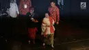 Presiden kelima RI yang juga Ketua Umum PDI-P Megawati Soekarnoputri saat perayaan hari ulang tahunnya yang ke-71 di Teater Taman Ismail Marzuki, Jakarta Pusat, Selasa (23/1). (Liputan6.com/Faizal Fanani)