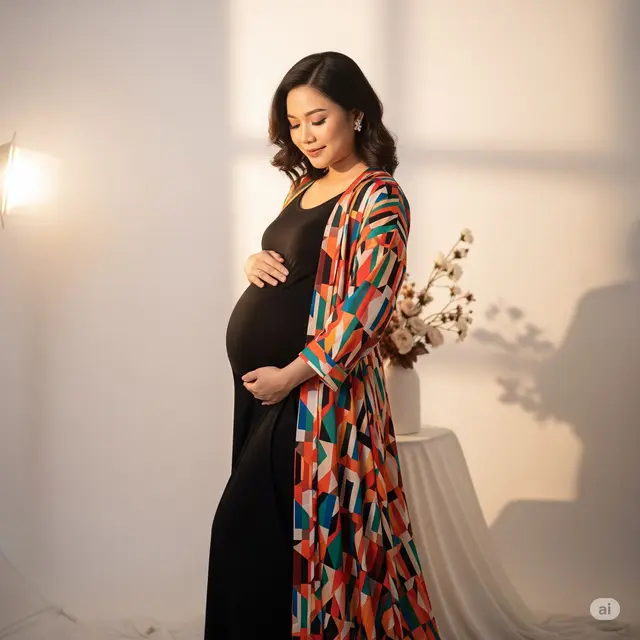 Outfit Foto Studio Ibu Hamil. Foto: Gemini