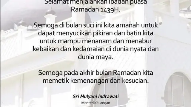 Dok Foto: Facebook Sri Mulyani Indrawati