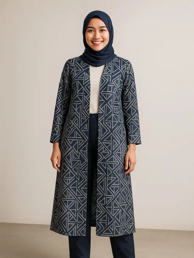 Model Cardigan Batik Panjang Terbaru 2025/ Ilustrasi AI