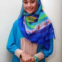 Adhitya Putri yang kini tampil dengan busana muslimah tengah terlibat dalam film drama berjudul ‘Air Mata Surga’. (Deki Prayoga/Bintang.com)