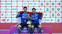 Ganda putra Indonesia, Leo Rolly Carnando/Daniel Marthin, berhasil meraih titel juara di Kejuaraan Dunia Bulutangkis Junior 2019. (dok. PBSI)