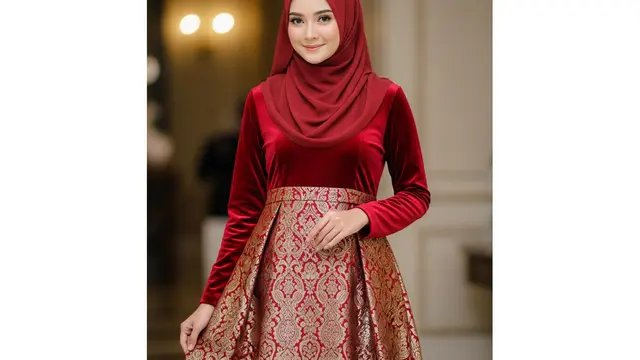 Kombinasi Brokat dan Velvet