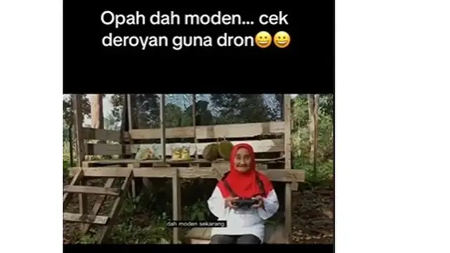 Nenek Ini Pantau Kebun Durian Pakai Drone, Aksinya Viral