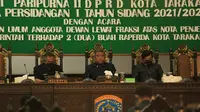Wali Kota Tarakan dr. H. Khairul, M. Kes., mengikuti Rapat Paripurna Dewan Perwakilan Rakyat Daerah (DPRD) Kota Tarakan masa sidang I Tahun Sidang 2021/2022, Selasa (7/9/2021) .