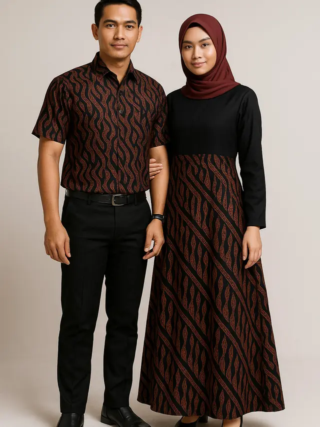 Gamis Batik Sarimbit untuk Kondangan (Image by ChatGPT)