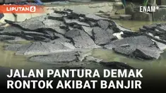 Jalan Jalur Pantura Demak-Kudus Rusak Parah Usai Seminggu Terendam Banjir