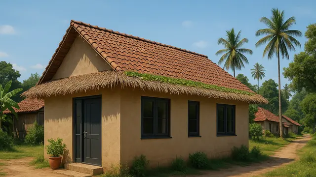 Gambar Rumah Sederhana di Desa Nuansa Jadul/Ilustrasi gambar oleh AI