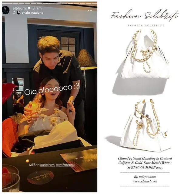 Penampakan tas mewah kado ultah Syifa Hadju ke-25 dari El Rumi, taksiran harganya bikin melongo