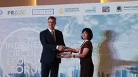 Vincent Piket Dubes Uni Eropa untuk Indonesia berikan sambutan pada The 3rd ICEF di Jakarta, (11/11/2019) (Liputan6.com/ Medrel Uni Eropa).
