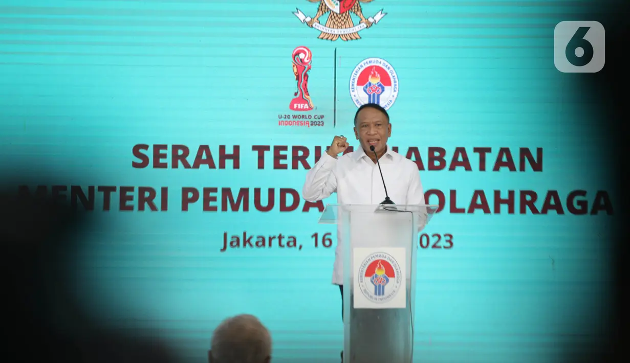 Sebagai informasi, Zainudin Amali mundur dari Kemenpora karena terpilih sebagai Waketum PSSI 2023-2027. (Liputan6.com/Faizal Fanani)
