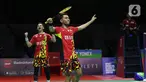 Pebulu tangkis ganda putra Indonesia, Fajar Alfian/Muhammad Rian Ardianto merayakan kemenangan atas Liang Wei Keng/Wang Chang (China) pada Final Indonesia Masters 2022 di Istora Senayan, Jakarta, Minggu (12/6/2022). Fajar/Rian unggul dan merebut gelar Juara Ganda Putra Indonesia Masters 2022. (Liputan6.com/Helmi Fithriansyah)