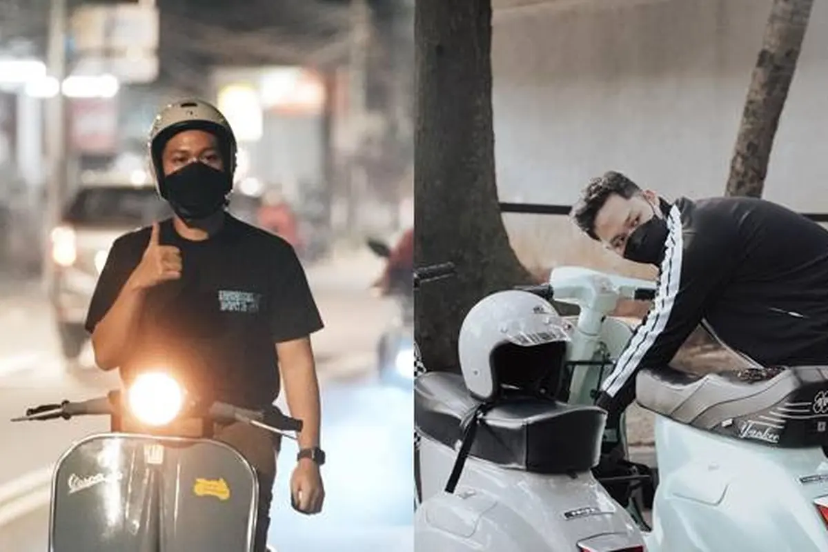 7 Potret Seru Azriel Hermansyah yang Kini Jadi Anak Vespa Klasik