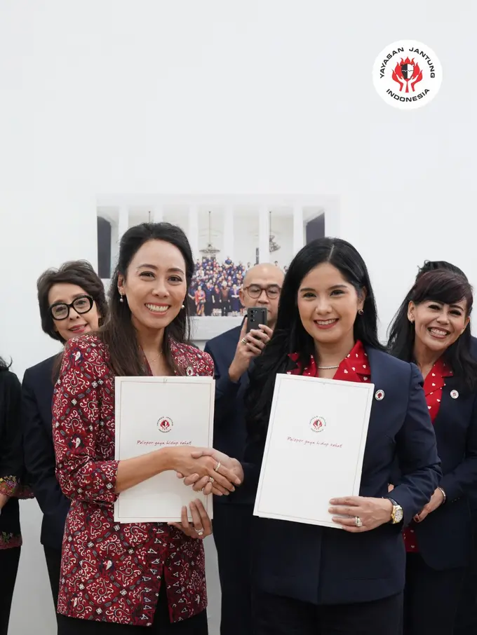 Annisa Pohan Yudhoyono resmi dilantik sebagai Ketua Umum Yayasan Jantung Indonesia (YJI) untuk periode 2024-2029.