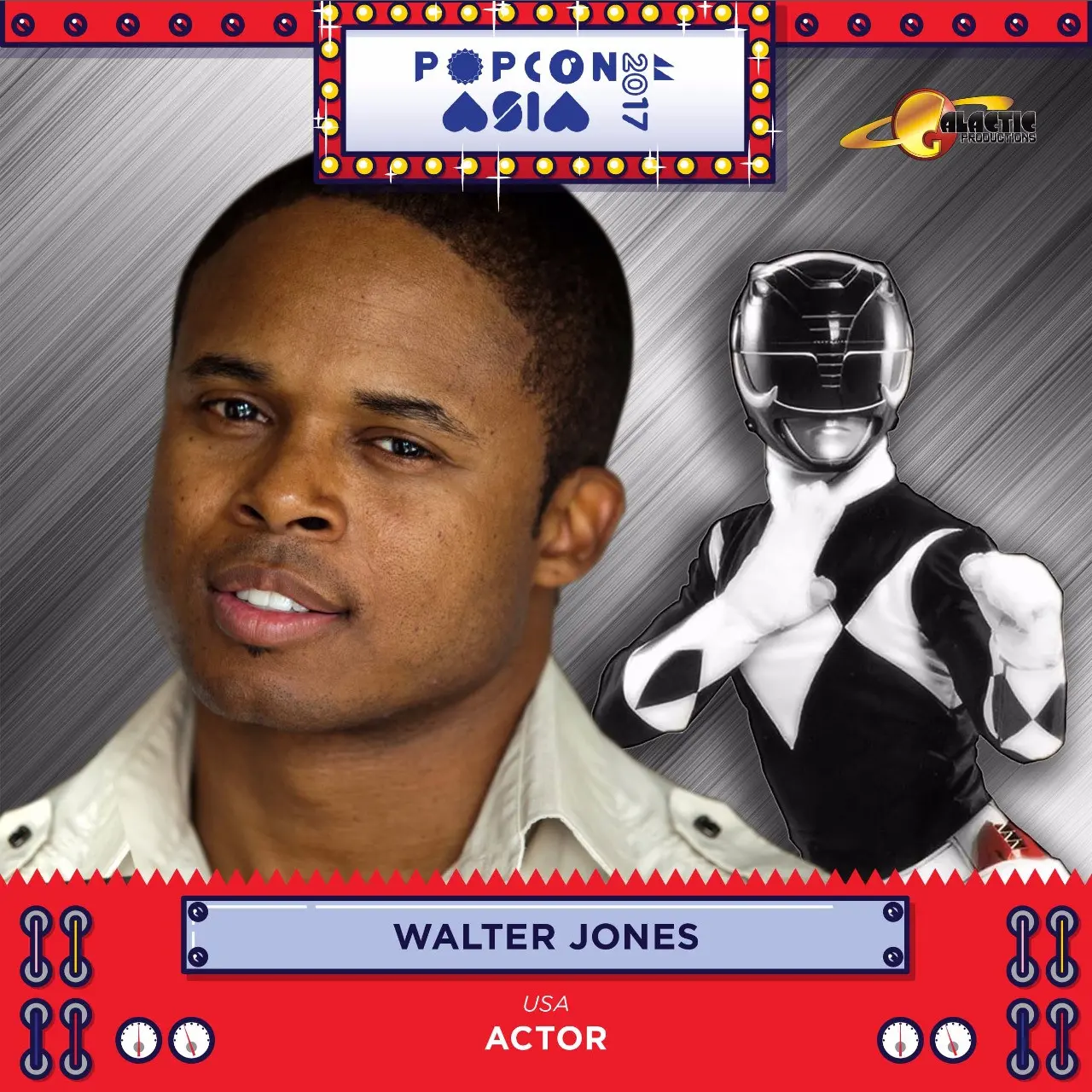 Popcon Asia 2017 akan mengadirkan Walter Jones, The Original Black Ranger pada Serial Mighty Morphin Power Rangers. 