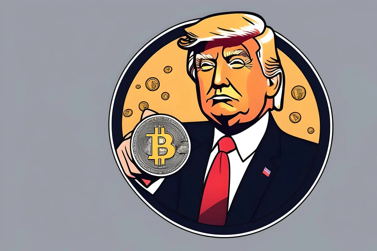 Aset kripto memecoin bertema Donald Trump (TRUMP). (Foto: By AI)