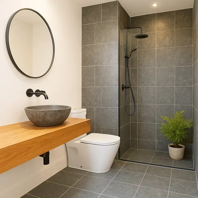 Inspirasi Kamar Mandi Lantai Batu Alam