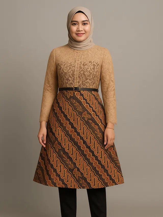 Tunik Batik Kombinasi Brokat (Foto: ChatGPT)