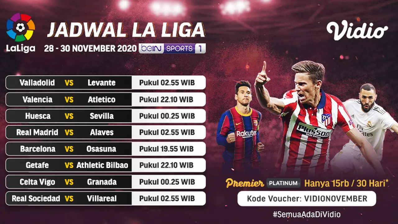Jadwal La Liga Spanyol Pekan 11