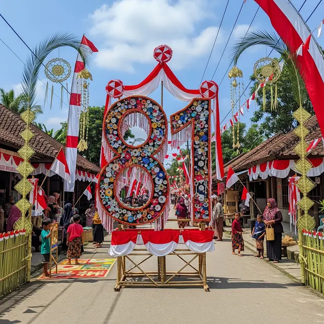 Instalasi Angka "81" Berukuran Besar (AI Generated)