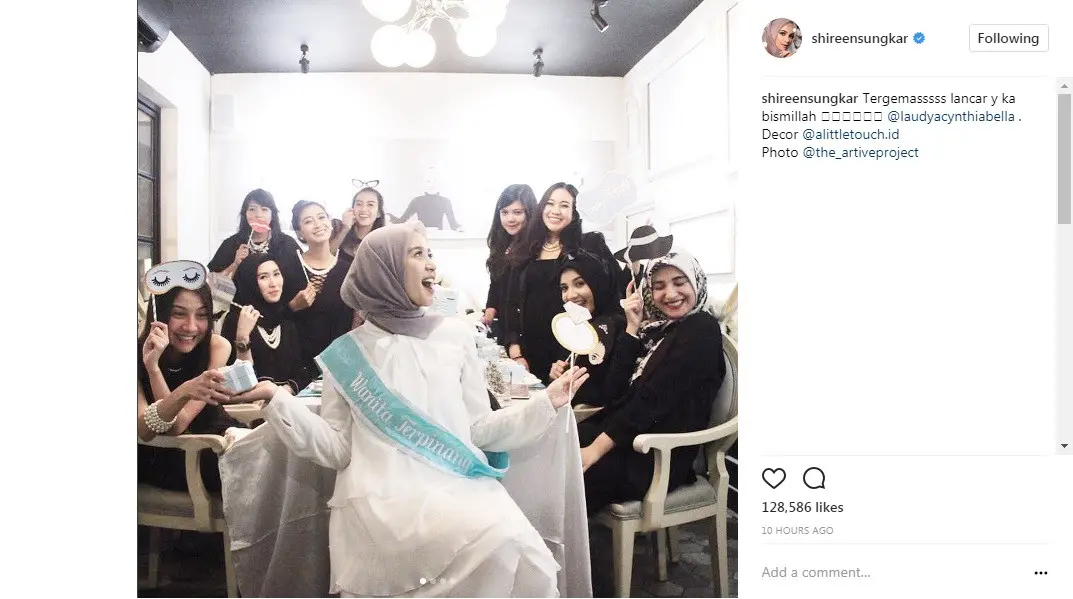 Laudya Cynthia Bella mendapat kejutan bridal shower dari teman-temannya (Foto: Instagram)