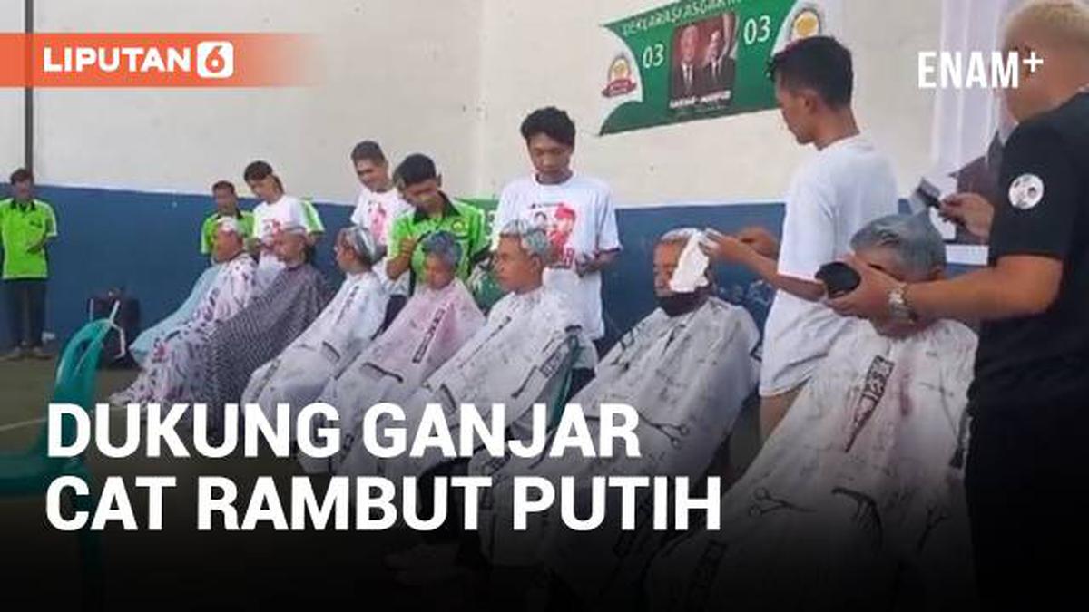VIDEO: Dukung Ganjar Jadi Presiden, Warga Garut Cat Rambut Putih