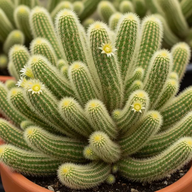 Kaktus Jari Wanita (Mammillaria elongata) (Gemini AI)