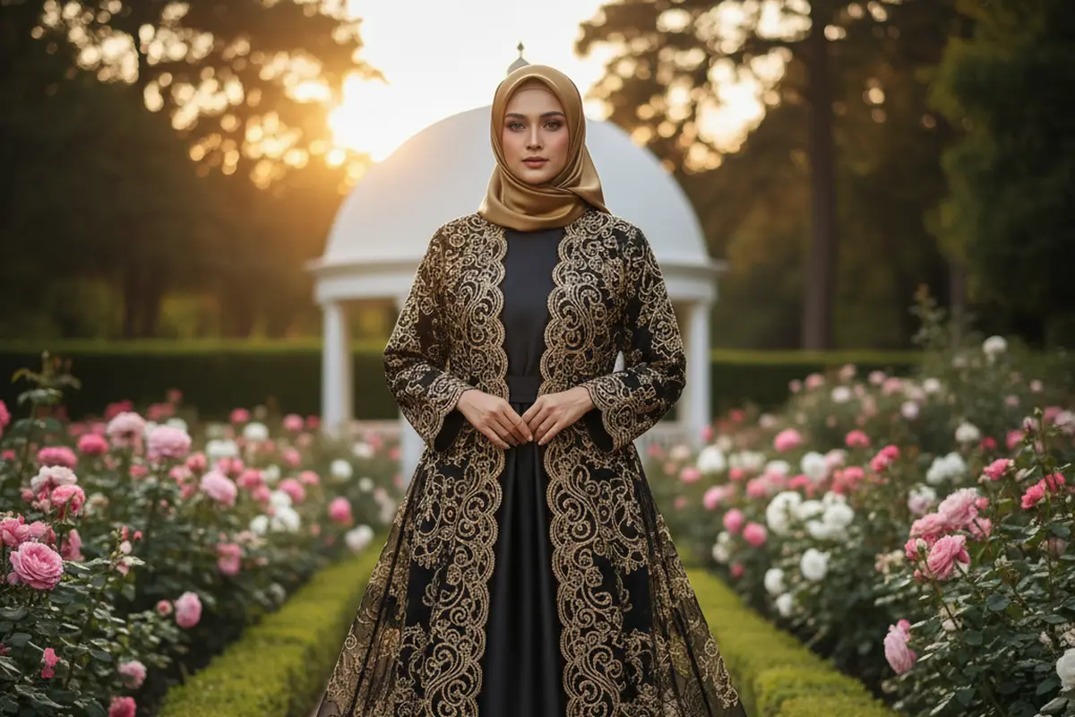 8 Model Gamis Abaya Brokat yang Elegan, Modern dan Cocok untuk Acara Spesial 2025