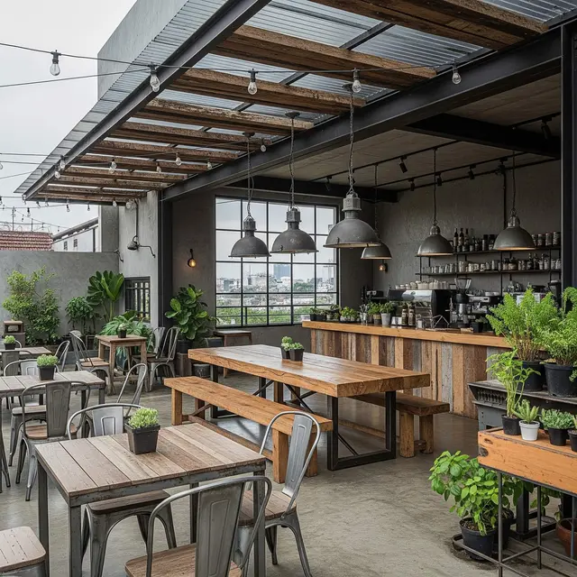 Model Teras Rumah Modern Cocok untuk Warung Kopi Kekinian