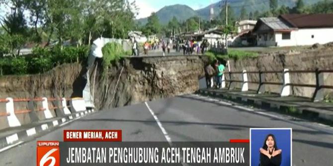 Tanggul Penahan Jembatan Jebol, Jalan Lintas Nasional di Aceh Putus