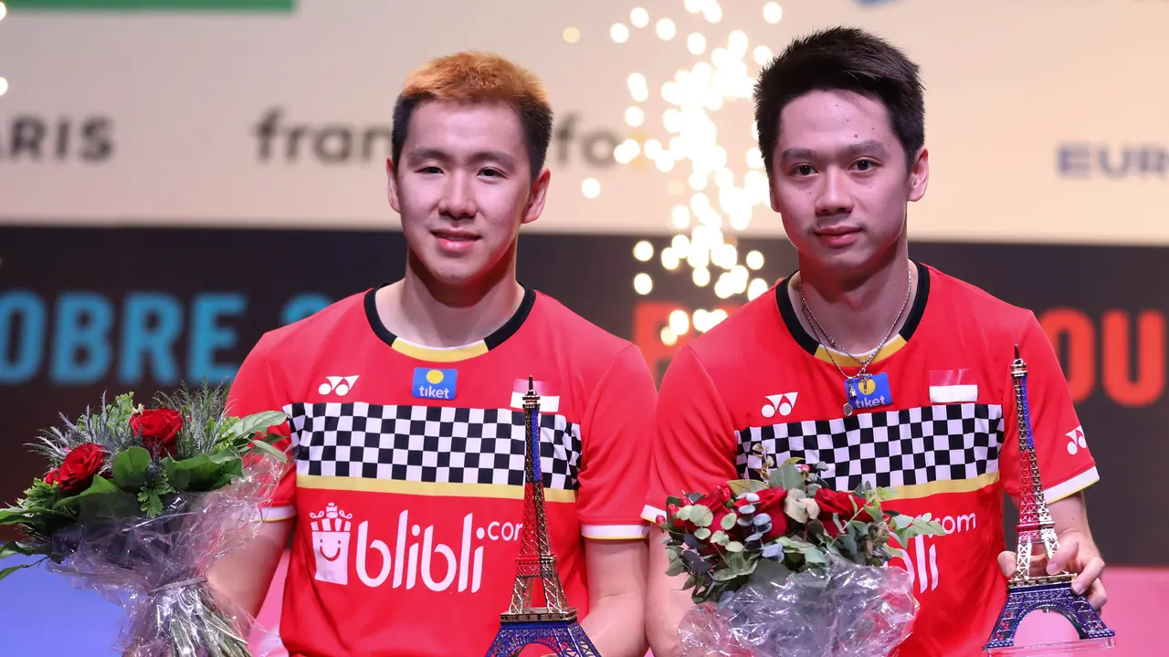 Ganda putra Indonesia, Kevin Sanjaya Sukamuljo/Marcus Fernaldi Gideon.