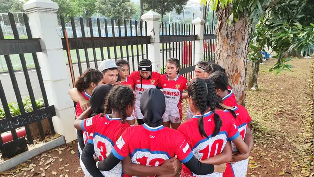 Tim. Rugby putri Indonesia di ajang Asia Rugby Sevens Trophy 2022
