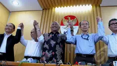 Pelaksana tugas (Plt) Ketua Komisi Pemberantasan Korupsi (KPK) Taufiequrachman Ruki mengadakan pertemuan