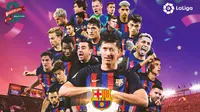 Liga Spanyol - Ilustrasi Barcelona Juara La Liga Musim 2022-2023 (Bola.com/Adreanus Titus)