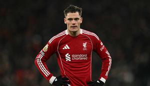 Gelandang Liverpool, Florian Wirtz, bereaksi selama pertandingan sepak bola Liga Inggris antara Liverpool dan Sunderland di Anfield, Liverpool, Inggris barat laut, pada 3 Desember 2025. (Paul ELLIS / AFP)