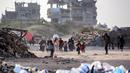 Israel kembali meluncurkan serangan ke Jalur Gaza pada Selasa (18/3) dini hari setelah gencatan senjata fase pertama berakhir. (Bashar TALEB/AFP)