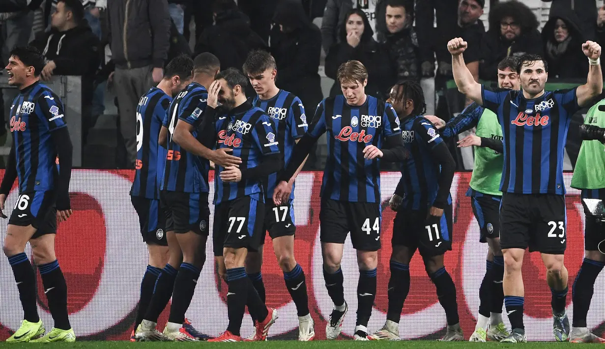 Hingga laga usai, Atalanta menang 4-0 atas Juventus. (Isabella BONOTTO/AFP)