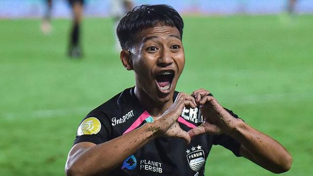 Ekspresi Beckham Putra usai mencetak gol ke gawang PSBS Biak, Jumat (9/8/2024) (c) Dok. Persib Bandung