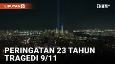 Tribute in Light kembali dinyalakan untuk memperingati 23 tahun tragedi 9/11. Instalasi seni cahaya ini pertama kali diperkenalkan enam bulan setelah serangan dan kini menjadi simbol ikonik penghormatan bagi para korban serta ketangguhan warga New Yo...