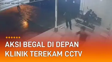 Aksi sejumlah remaja lakukan begal di depan klinik tertangkap kamera CCTV.