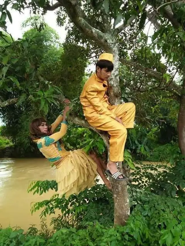 4 Potret 'Prewedding' Nyeleneh di Alam Terbuka Ini Bikin Ngakak