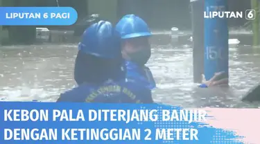 Kawasan Kebon Pala terendam banjir menyusul hujan yang mengguyur Jakarta dan sekitarnya sejak Jumat (15/07) sore. Akibat banjir, ratusan rumah warga terendam dengan ketinggian bervariasi antara 90 centimeter hingga 2 meter.