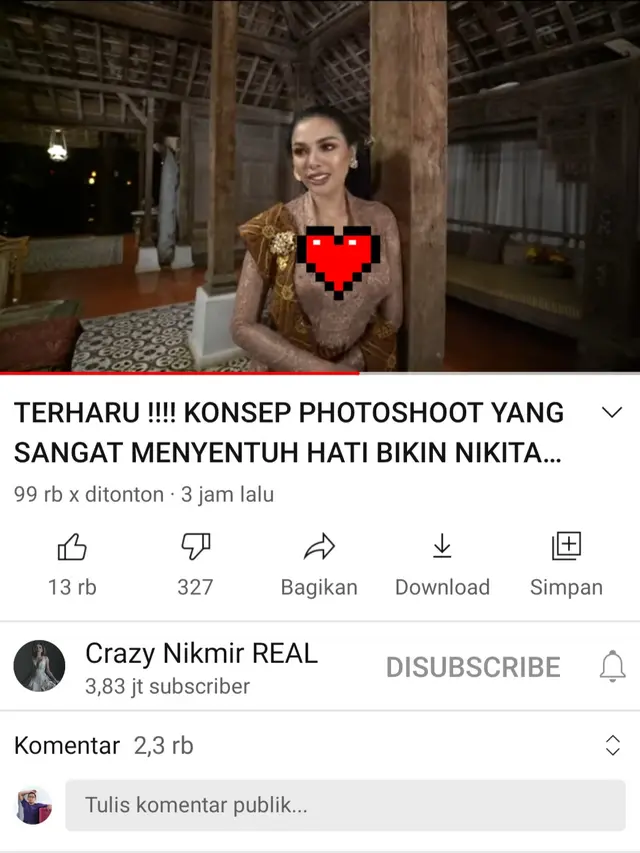 Unggahan Nikita Mirzani. (Foto: YouTube Crazy Nikmir Real)