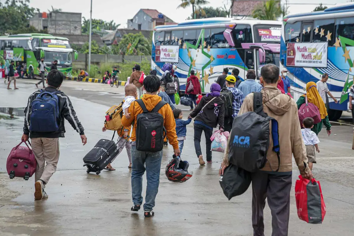 Peserta Mudik Gratis Kemenhub Penuhi Terminal Jatijajar Depok